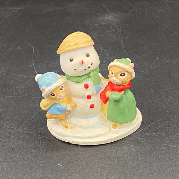 Forest Friends Snowball Friends Chipmunk Figurine 2" Christmas Mantle Decor - Picture 1 of 8